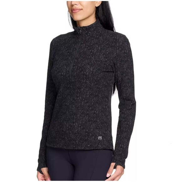 SPYDER Women's XL Half Zip Stretch Fleece Mock Neck Active Top Zip Pocket NWT - Picture 2 of 16